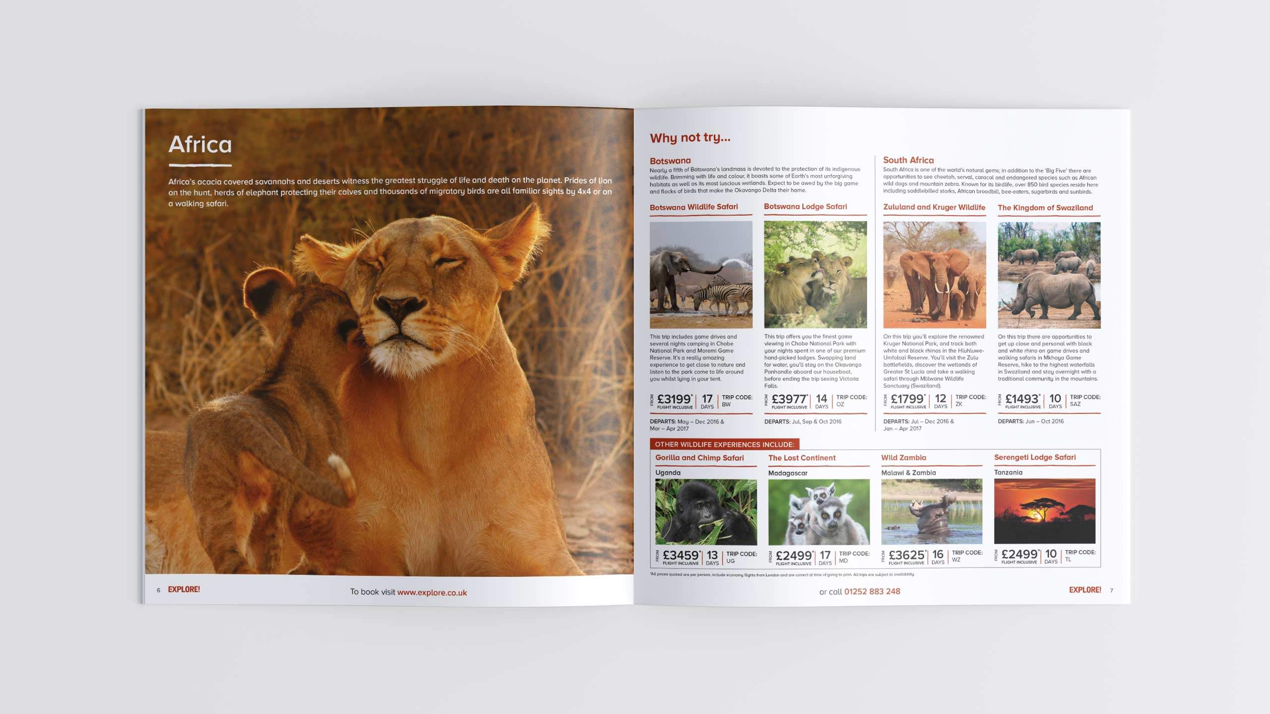 adventure travel brochure design refresh africa intro pages wild life direct marketing