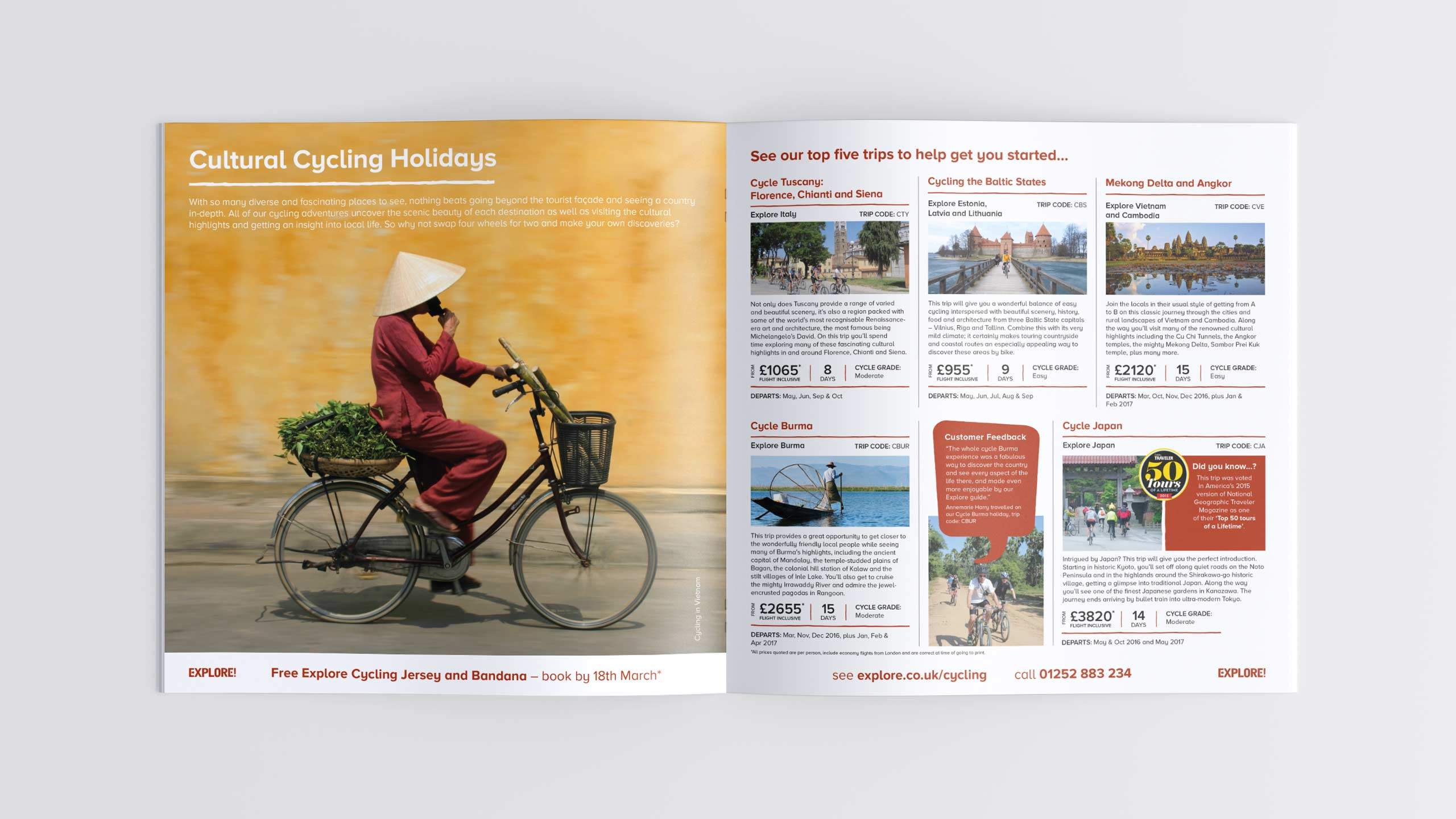 adventure travel brochure design refresh cultural cycling holidays pages cycling direct marketing