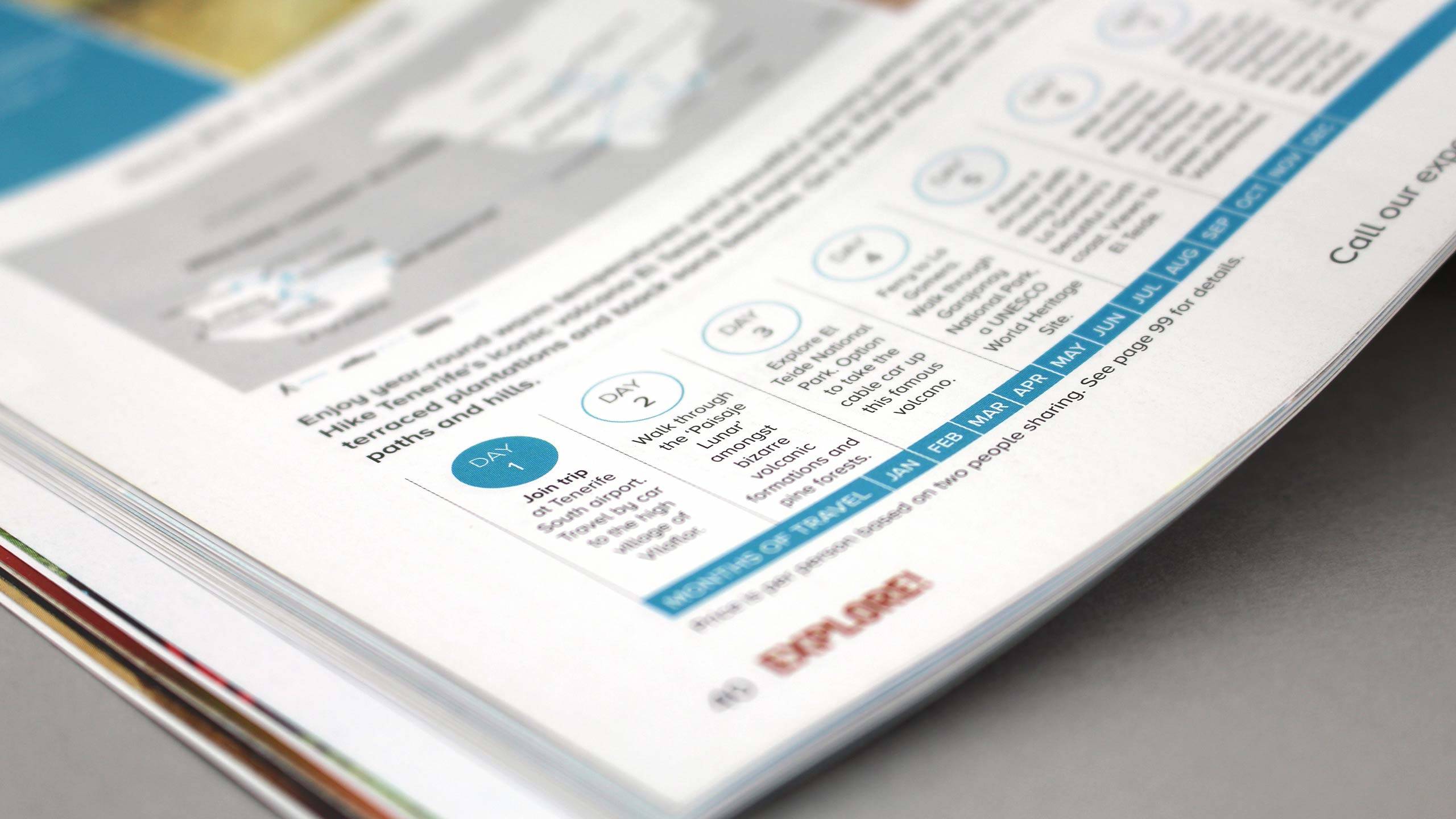 adventure travel brochure design refresh itinerary closeup page explore worldwide