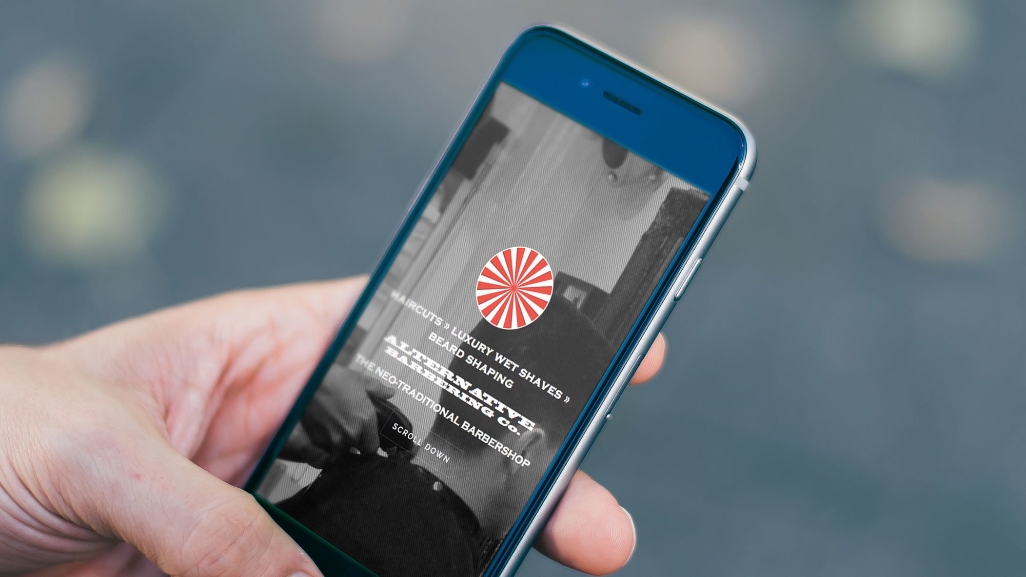 barbershop branding home page iphone alternative barbering co