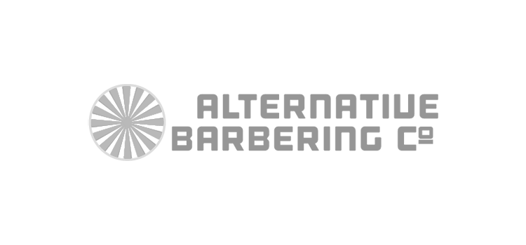 barbershop client grey logo design alternative barbering co