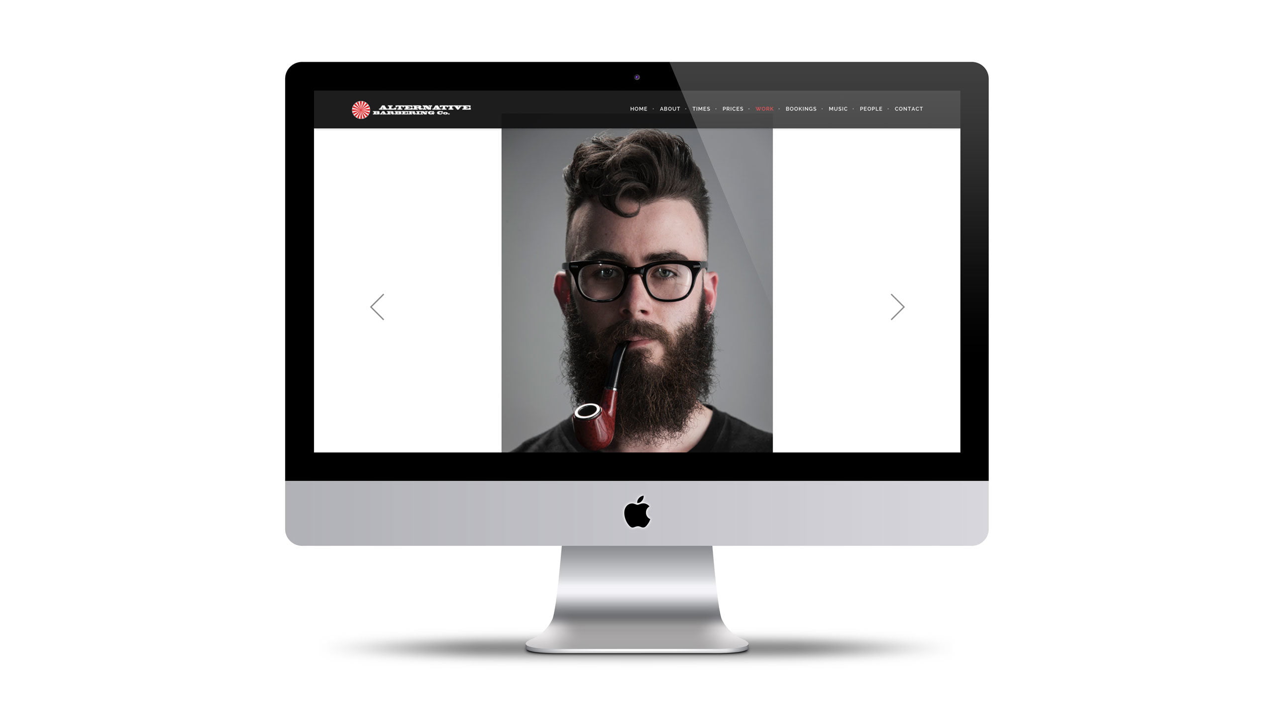 barbershop website design beardy pipe man page alternative barbering co