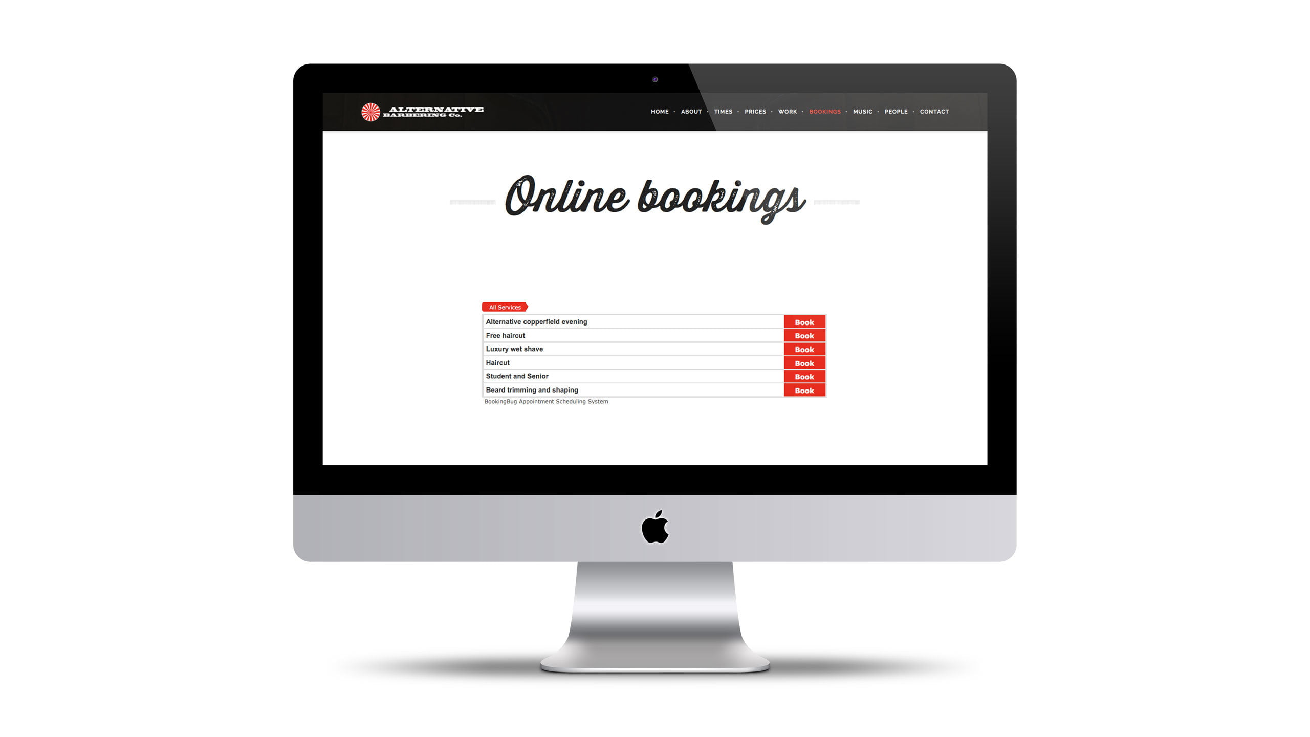 barbershop website design online booking page alternative barbering co