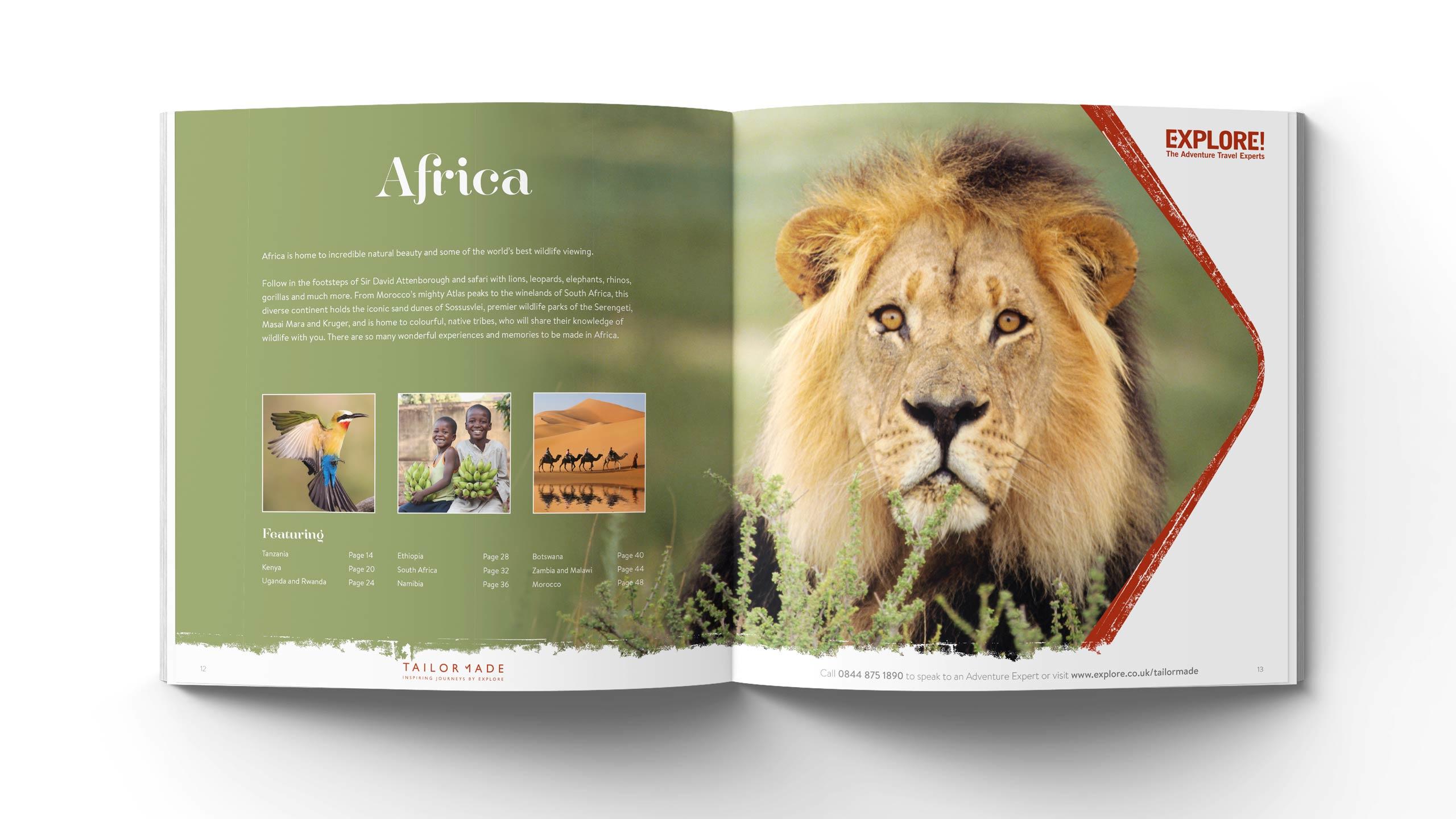 bespoke travel brochure design africa pages explore tailor-made
