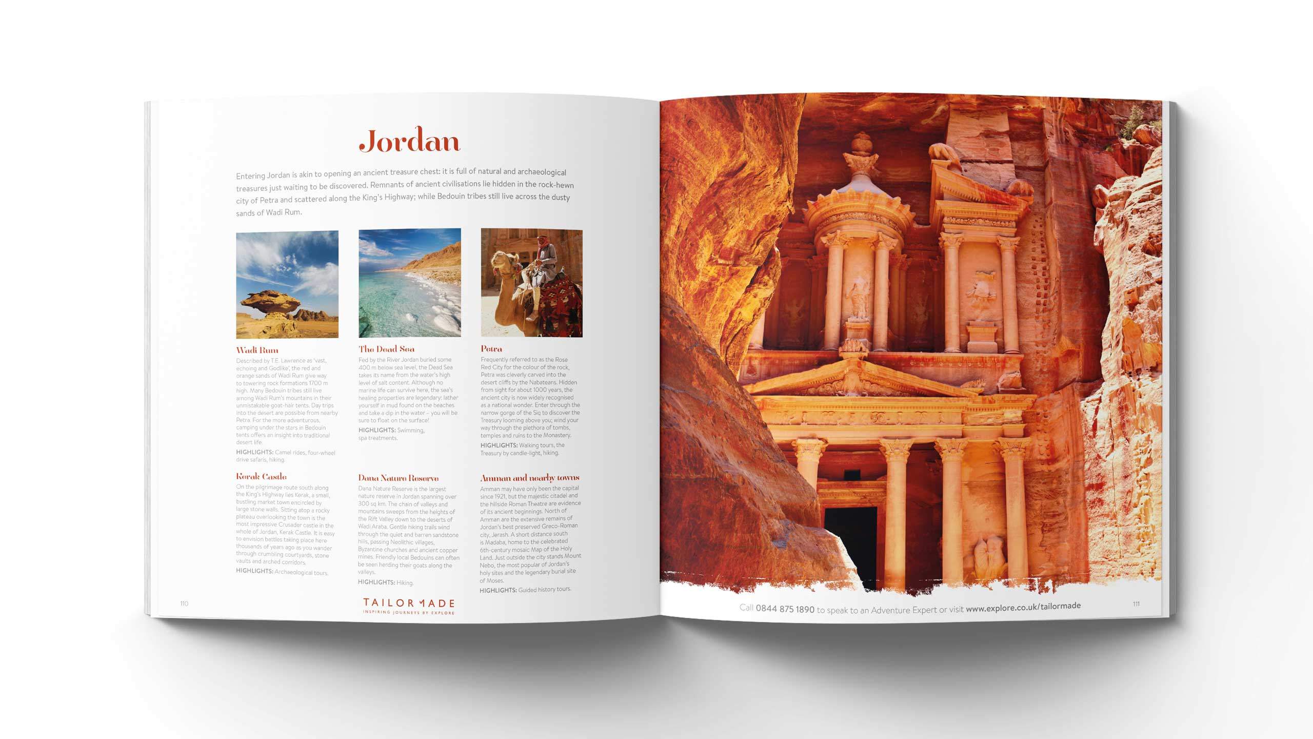 bespoke travel brochure design jordon petra pages explore tailor made
