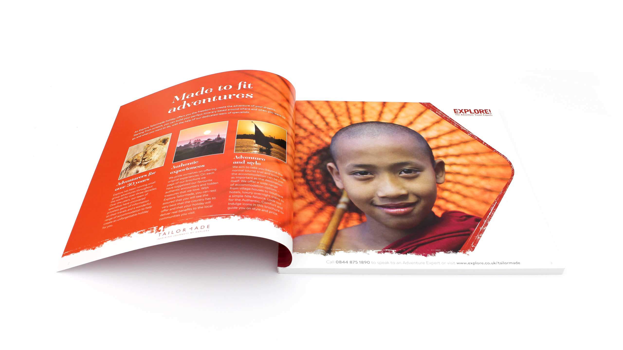 bespoke travel brochure design made to fit adventure pages explore tailor made