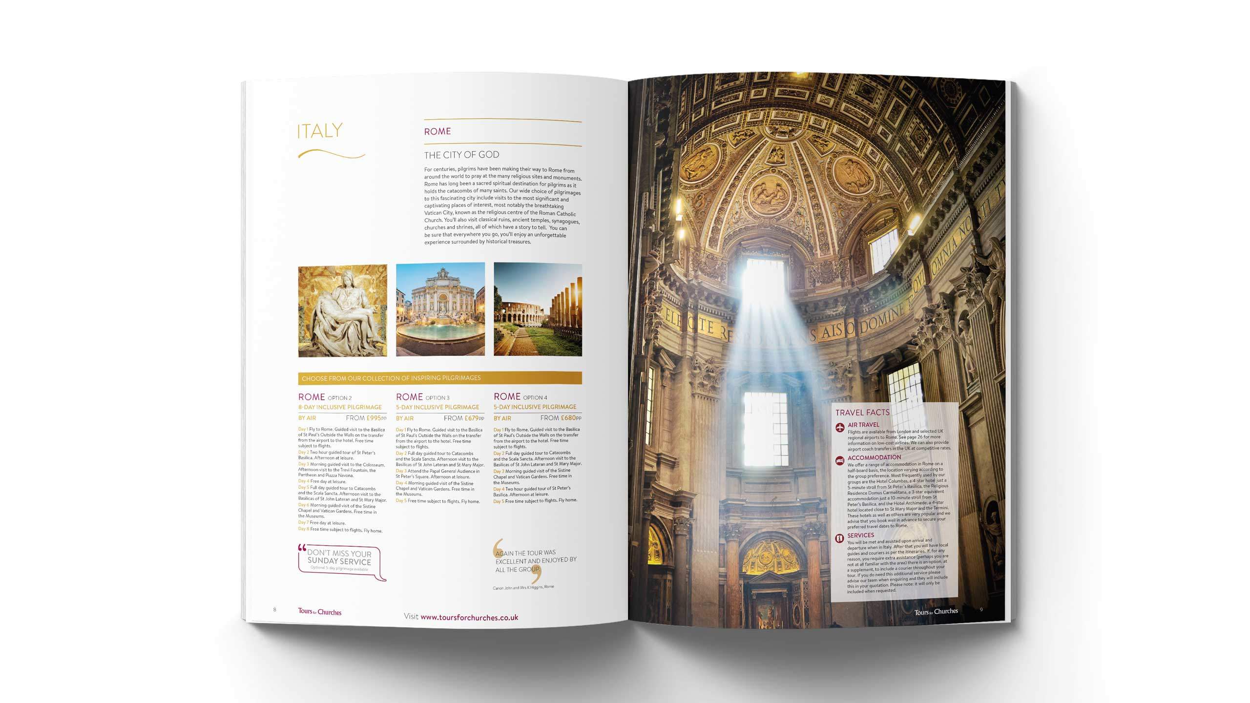 religious tours brochure design city of god pages tours for churches
