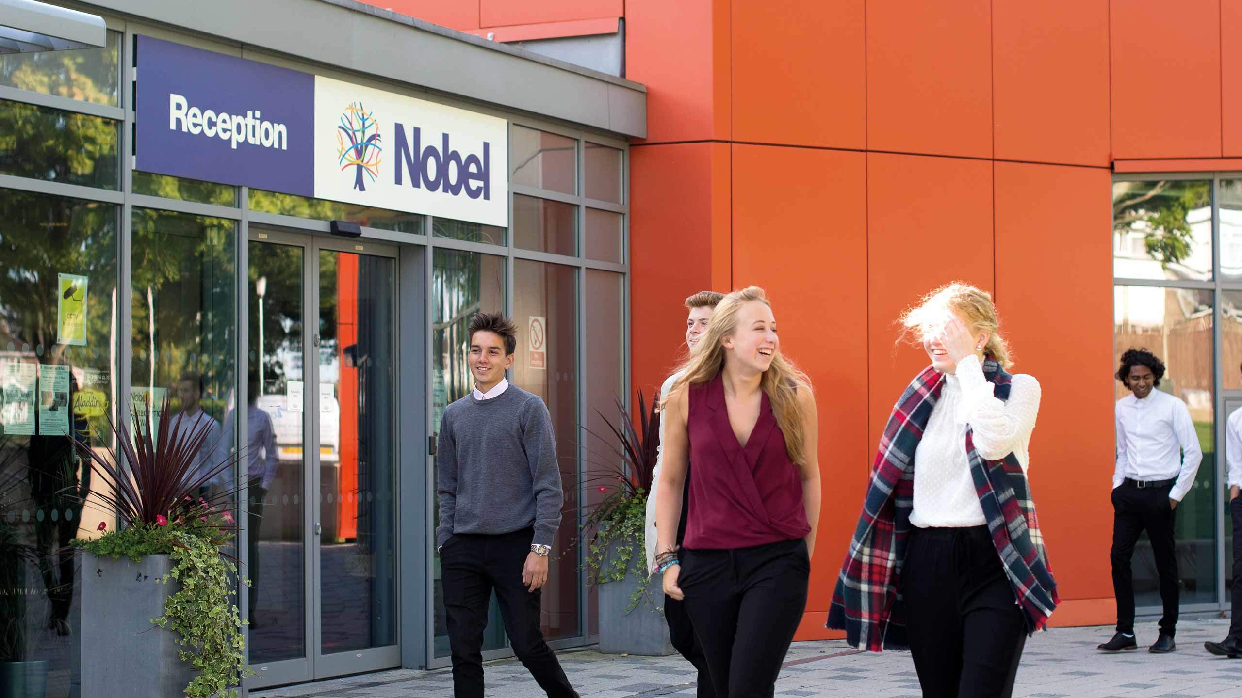 secondary school branding hero image reception the nobel school