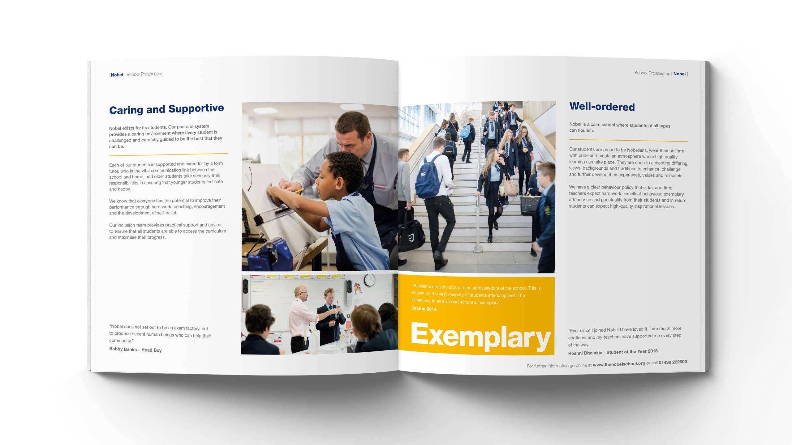 secondary school prospectus design caring supportive well ordered pages the nobel school