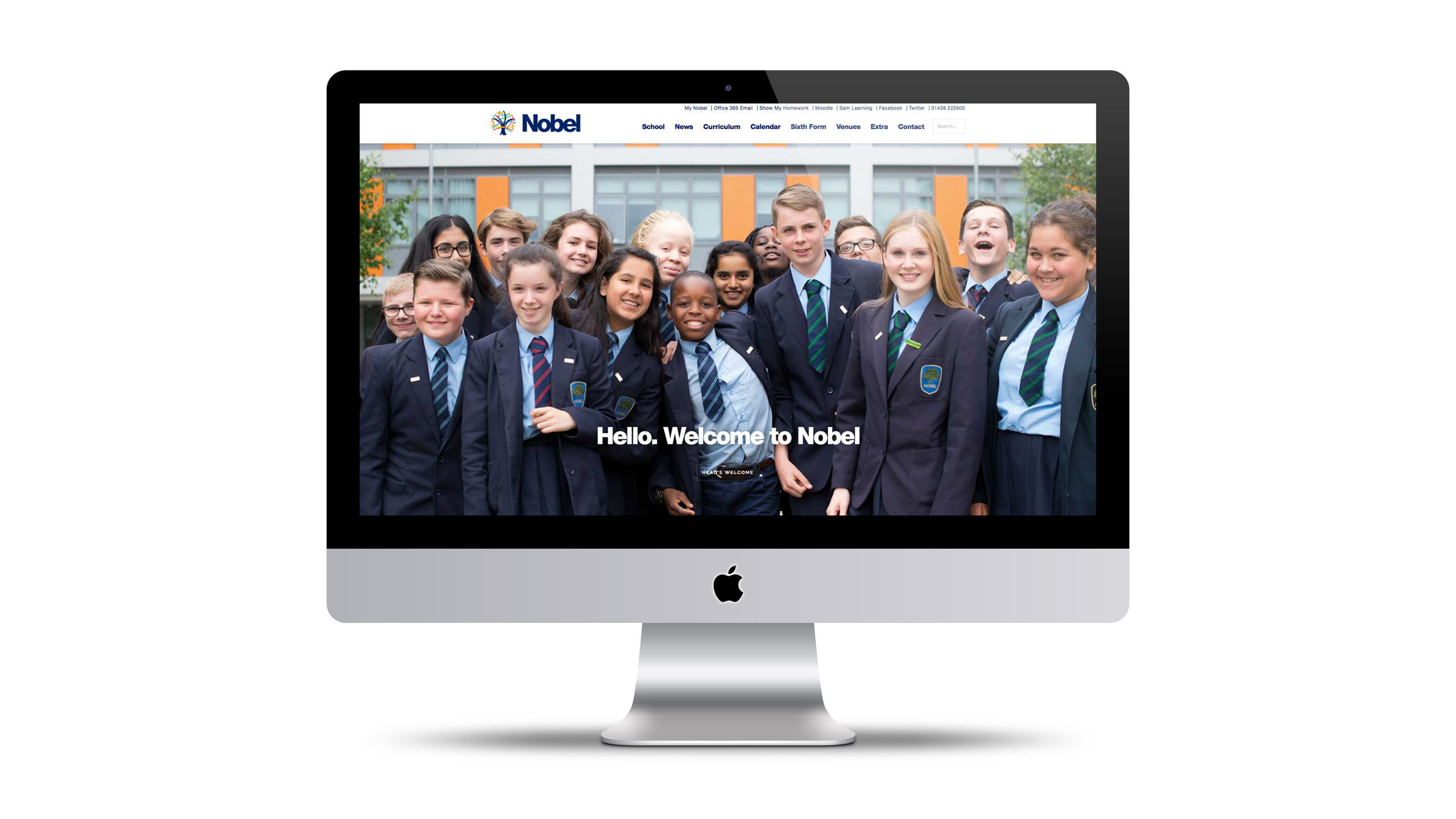 secondary school website design home page imac the nobel school