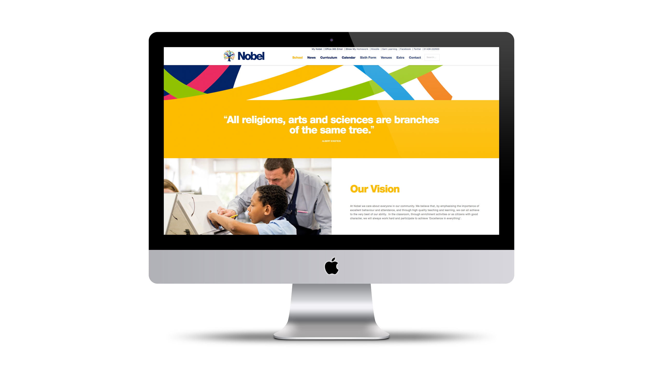 secondary school website design our vision page imac the nobel school