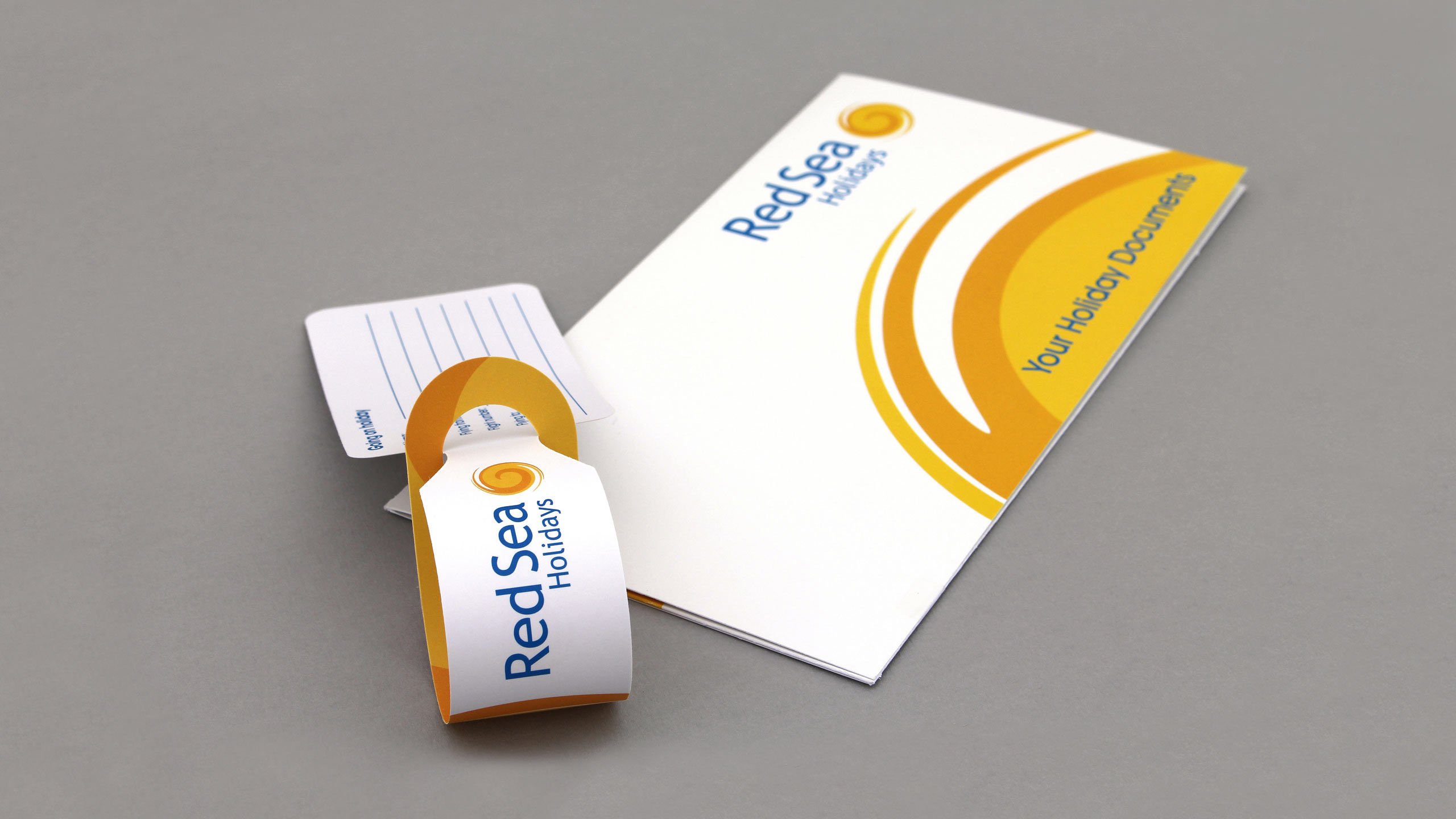 tour operator branding luggage label ticket wallet red sea holidays