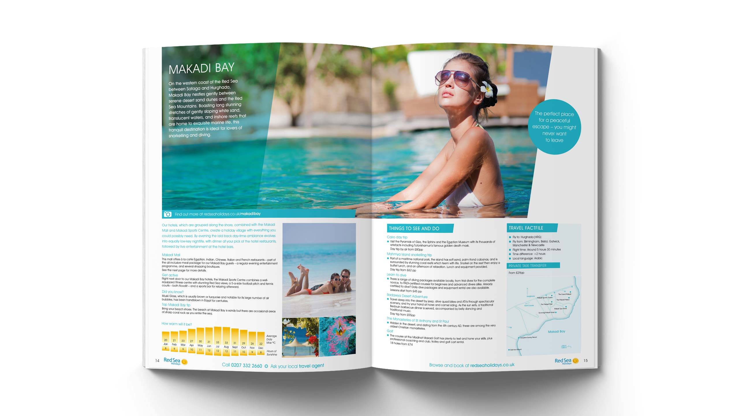 tour operator brochure design makadi bay intro pages red sea holidays