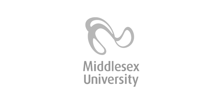 university client grey logo design middlesex university